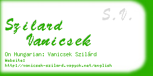 szilard vanicsek business card