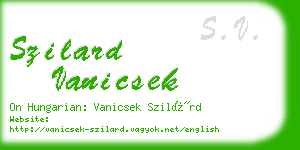 szilard vanicsek business card